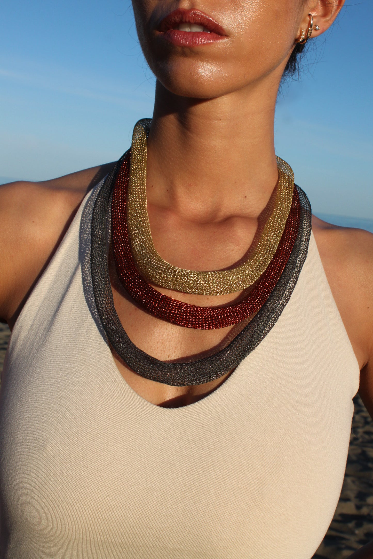 Moon halo necklace Onyx