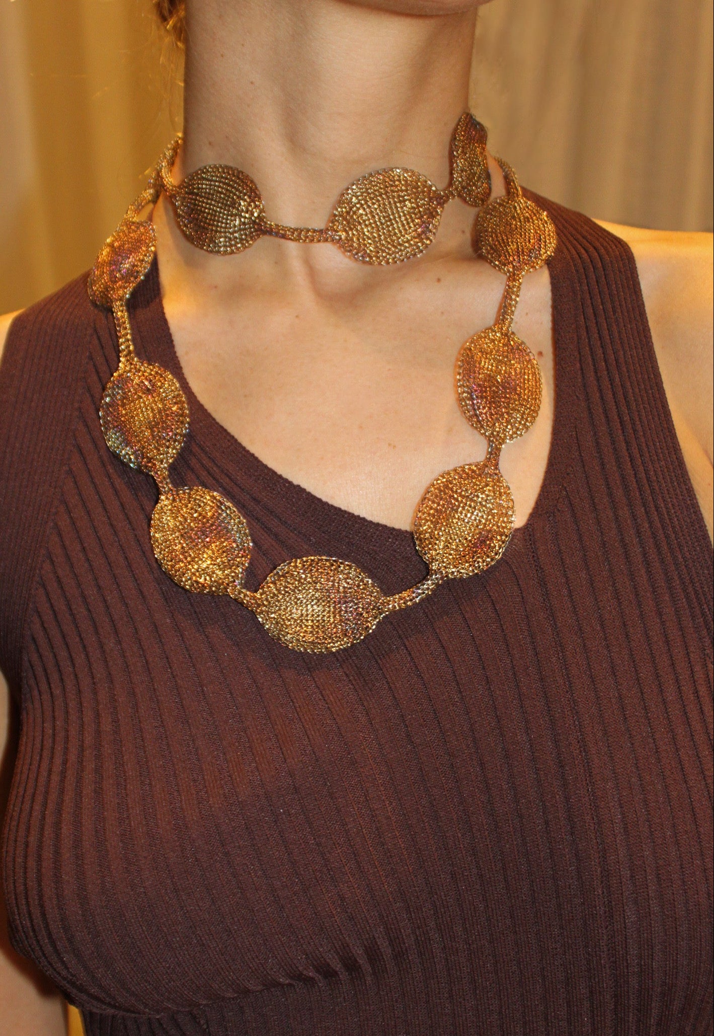 Waxing Moon necklace Labradorite