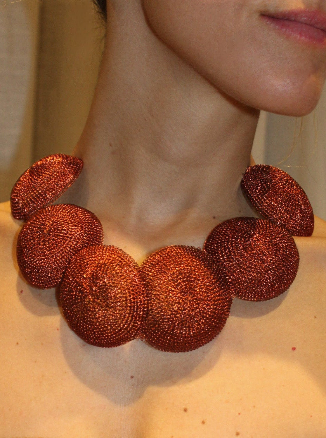 New Moon necklace Terracotta