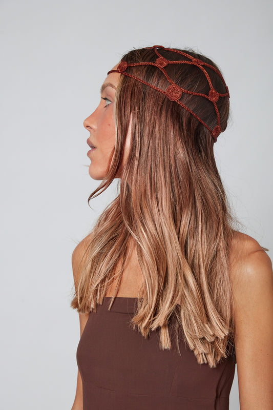 Calypso Headpiece Terracotta