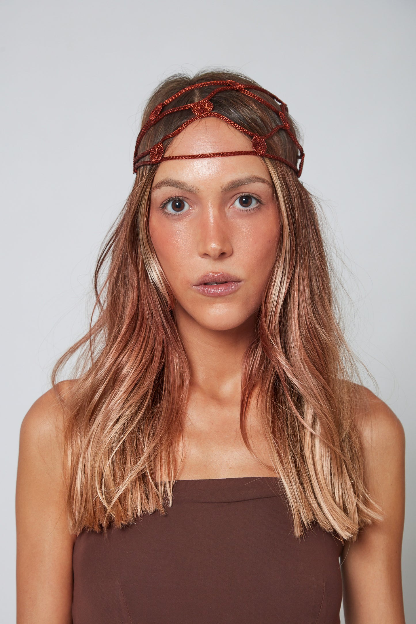 Calypso Headpiece Terracotta